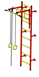 Детский спортивный комплекс ДСК "Пионер-С20" (пристеночный) красный-желтый