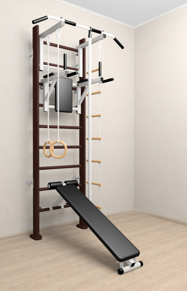 Деревянная шведская стенка Sv Sport 906в (Турник стандарт/Брусья/Скамья/Канат/Кольца/Лестница)