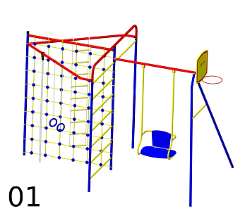 Детский спортивный комплекс для дачи Пионер "Стрела-01" ТК2 пластик