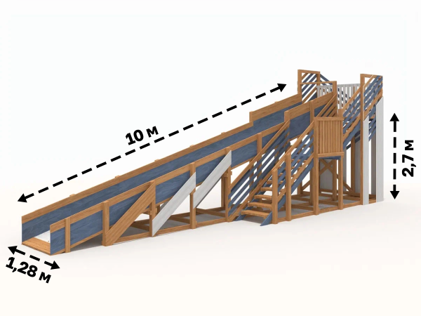 Зимняя горка "IgraGrad Snow Fox", скат 10 м мод.4