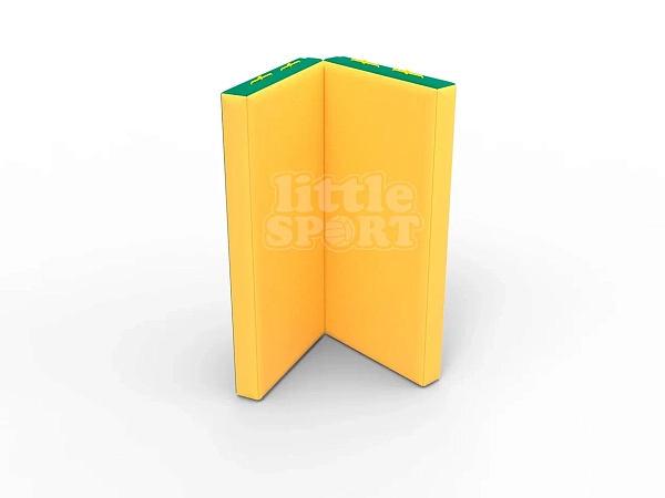 картинка Мат кожзам LittleSport (100х100х10см) складной в 2 сложения зеленый/желтый от магазина Лазалка