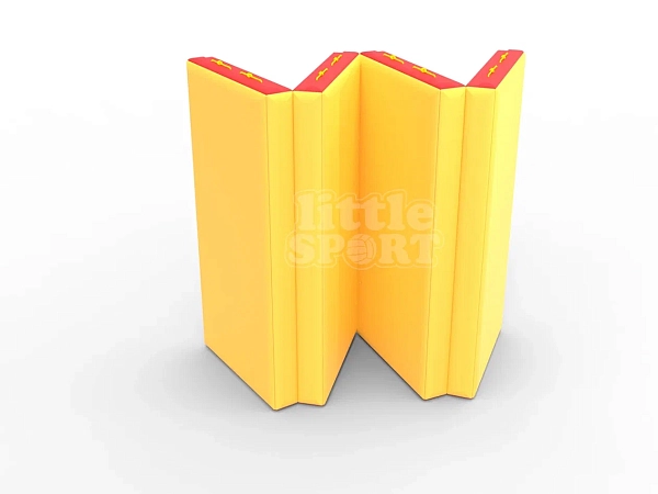 картинка Мат кожзам LittleSport (100х200х10см) складной в 4 сложения красный/желтый от магазина Лазалка