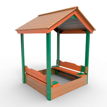 Детская деревянная песочница с крышей "Вега"