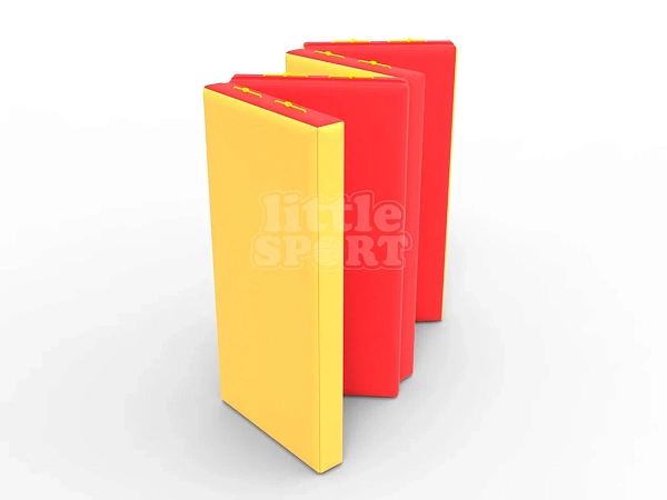 картинка Мат кожзам LittleSport (100х200х10см) складной в 4 сложения красный/желтый от магазина Лазалка